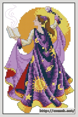 Download embroidery patterns by cross-stitch  - The sorceress, author 