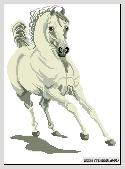 Download embroidery patterns by cross-stitch  - White stallion