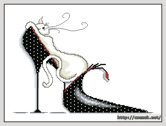Download embroidery patterns by cross-stitch  - Polka dot shoe, author 