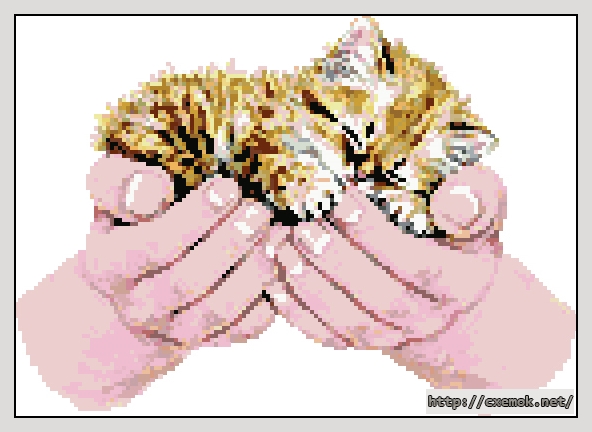 Download embroidery patterns by cross-stitch  - Котёнок