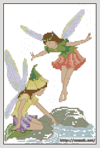 Скачать схемы вышивки нитками / крестом  - Fairy frolic, автор 
