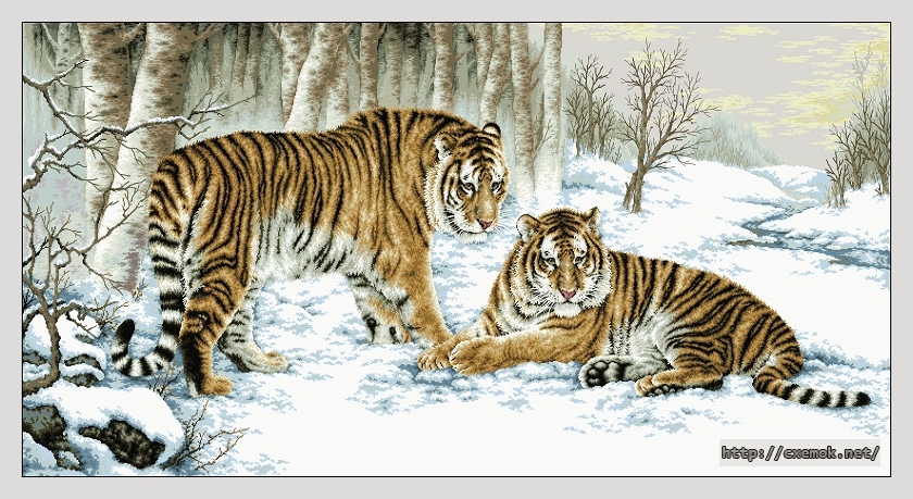 Скачать схему вышивки bengal tiger