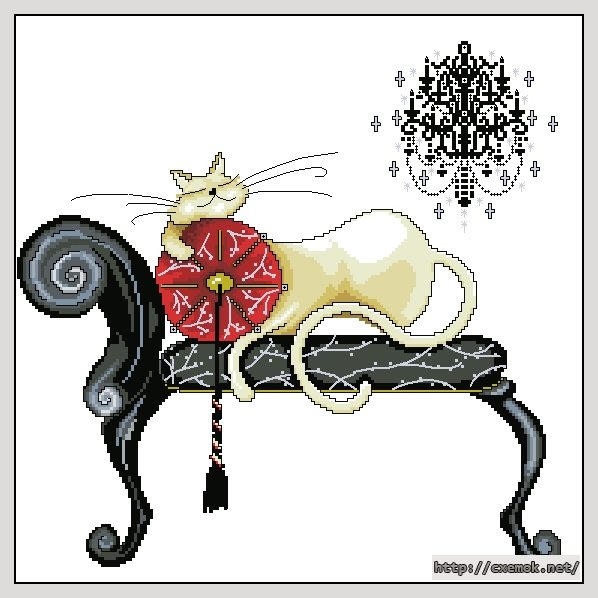 Download embroidery patterns by cross-stitch  - Chandelier cat, author 