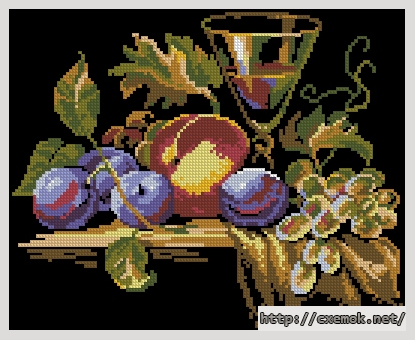 Download embroidery patterns by cross-stitch  - Натюрморт с персиком, author 
