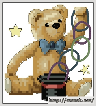 Download embroidery patterns by cross-stitch  - Magic bear, author 