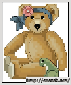 Download embroidery patterns by cross-stitch  - Bear & frog, author 