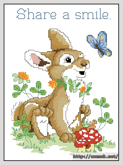 Download embroidery patterns by cross-stitch  - Share a smile, author 