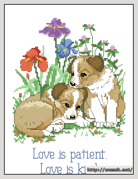 Download embroidery patterns by cross-stitch  - Love is patient, author 