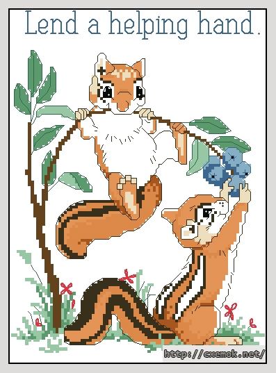 Download embroidery patterns by cross-stitch  - Lend a helping hand, author 