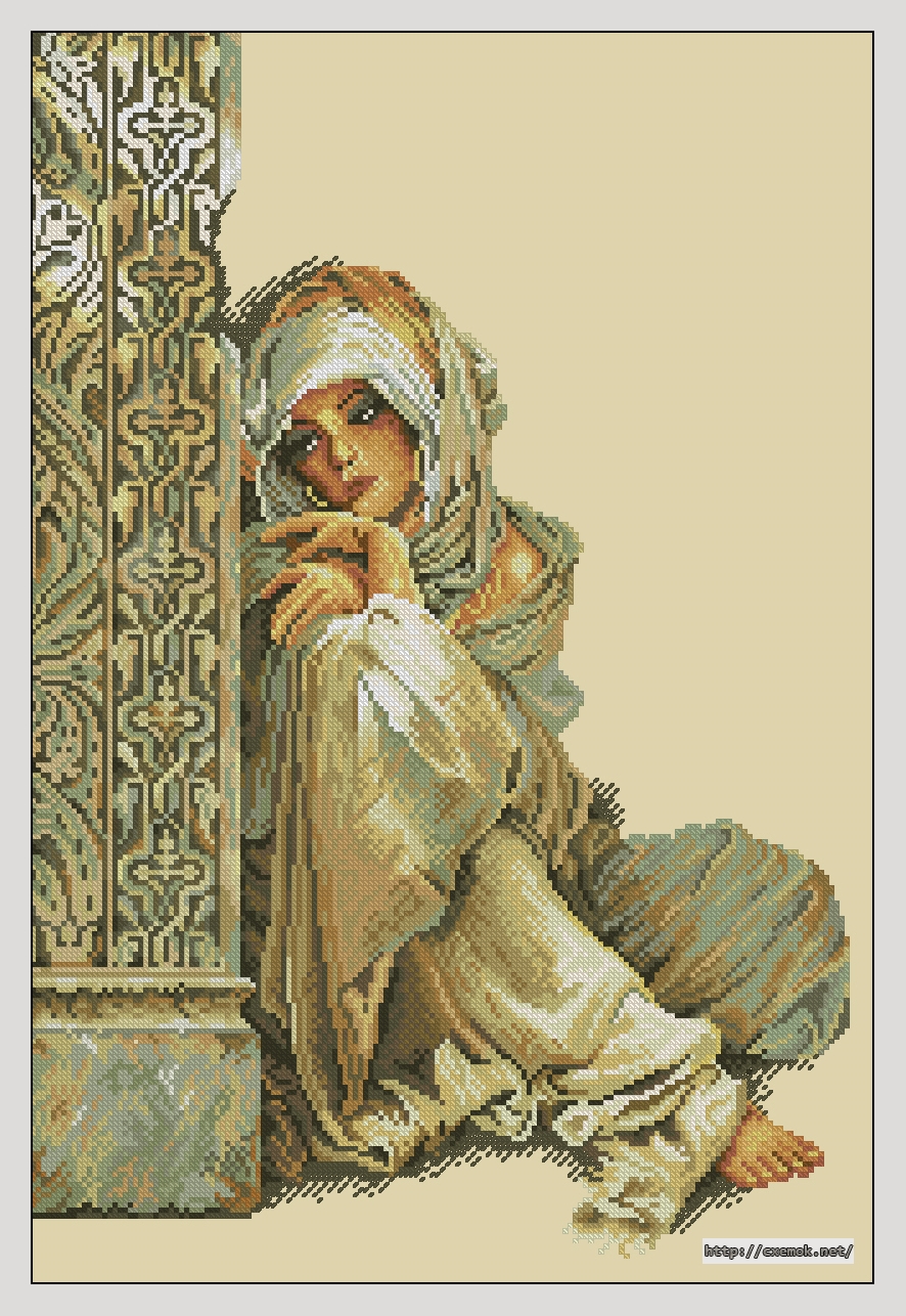 Download embroidery patterns by cross-stitch  - Arabian woman, author 