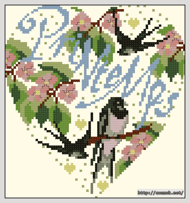 Download embroidery patterns by cross-stitch  - Printemps, author 