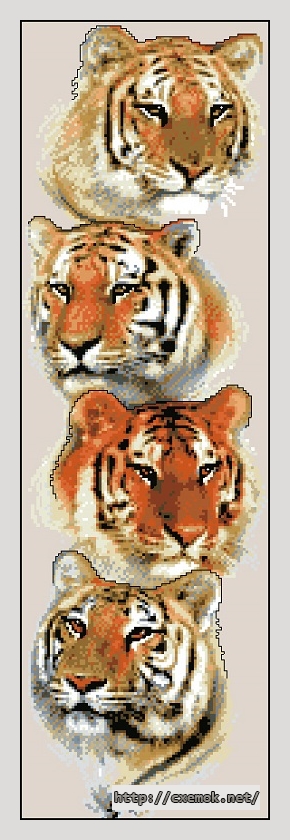 Download embroidery patterns by cross-stitch  - Tiger pack, author 