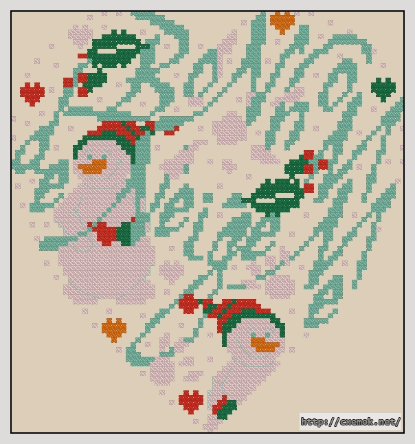 Download embroidery patterns by cross-stitch  - Bonhomme neige, author 