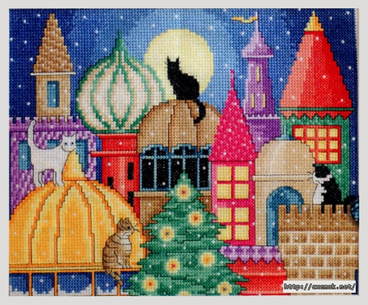 Download embroidery patterns by cross-stitch  - Город кошек, author 