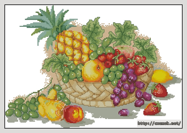 Скачать схему вышивки salver of fruits & vegetables gang chart book 