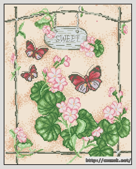 Скачать схему вышивки нитками House of Butterflies II, автор 