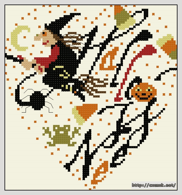 Download embroidery patterns by cross-stitch  - Halloween, author 