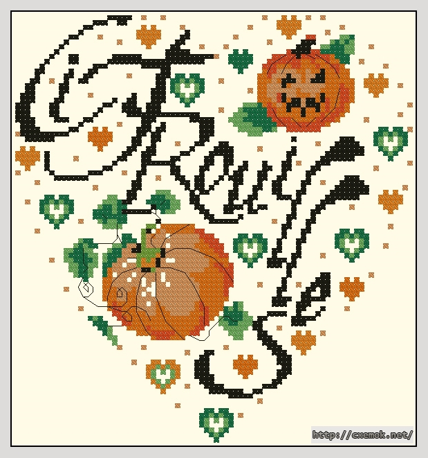 Download embroidery patterns by cross-stitch  - Citrouille, author 