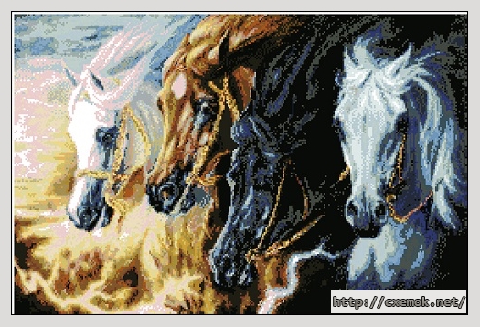 Скачать схему вышивки 4 horses of apocalypse
