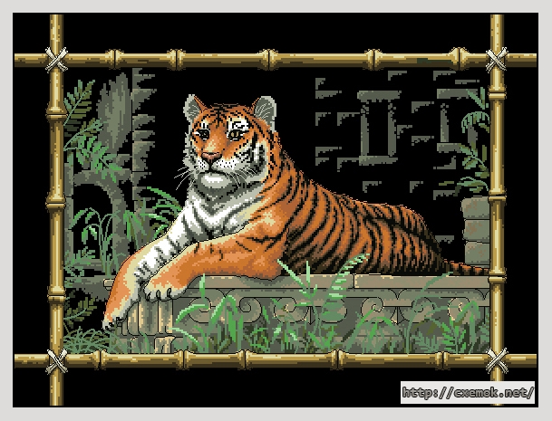 Download embroidery patterns by cross-stitch  - Bamboo tiger, author 