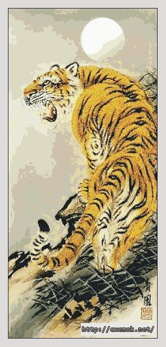 Скачать схему вышивки hina tiger