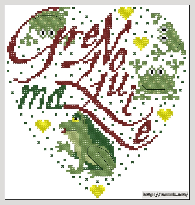 Download embroidery patterns by cross-stitch  - Grenouille, author 