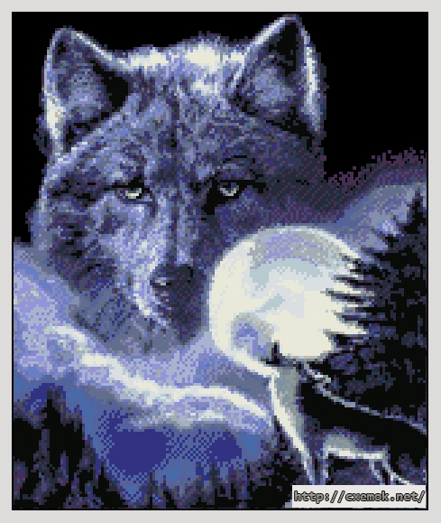 Скачать схему вышивки spirit of the wolf