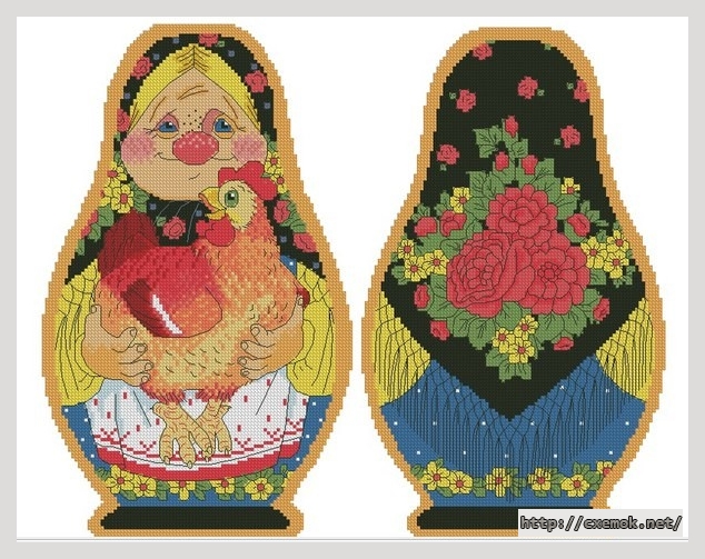 Download embroidery patterns by cross-stitch  - Матрешка - сказка 