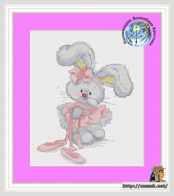 Download embroidery patterns by cross-stitch  - Зайка балерина