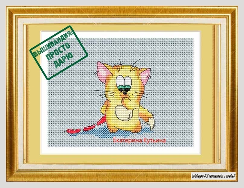 Download embroidery patterns by cross-stitch  - Воришка котик часть 1