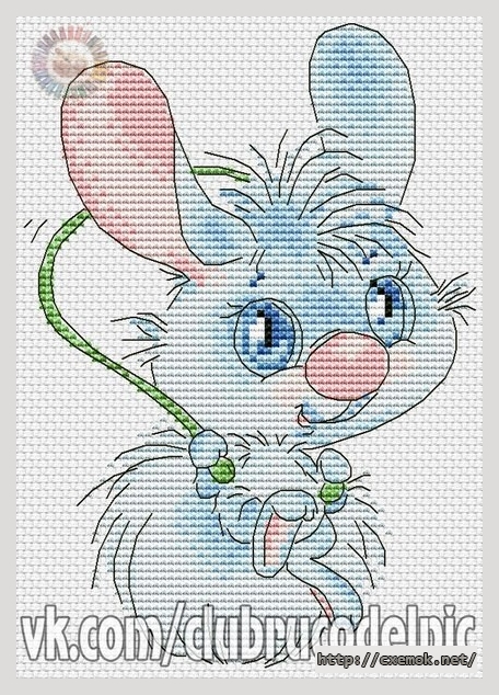 Download embroidery patterns by cross-stitch  - Зайчик с прыгалкой