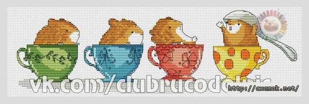 Download embroidery patterns by cross-stitch  - Чай хомяков