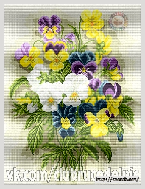 Download embroidery patterns by cross-stitch  - Цветочки