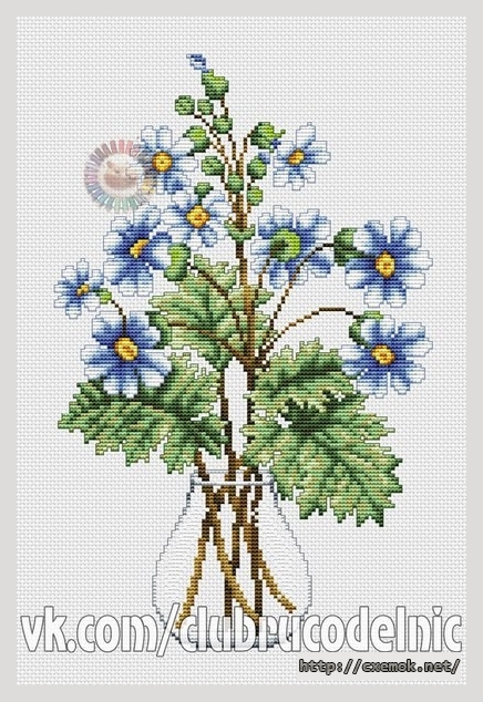Download embroidery patterns by cross-stitch  - Цветы в вазе2