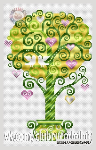 Download embroidery patterns by cross-stitch  - Деревце любви