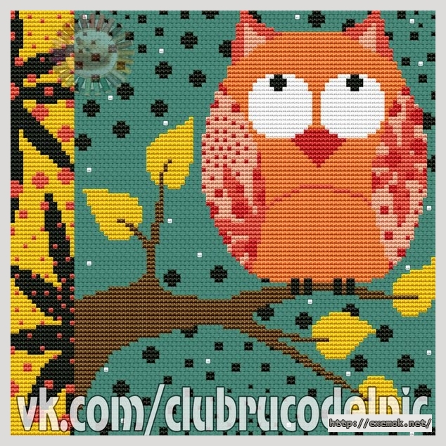Download embroidery patterns by cross-stitch  - Сова