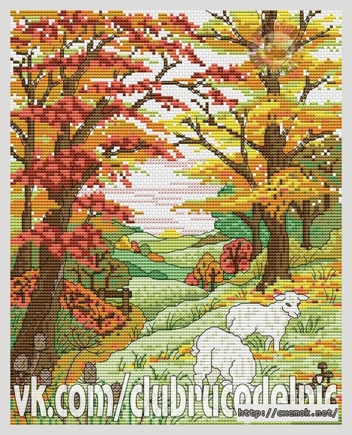 Download embroidery patterns by cross-stitch  - На пастбище