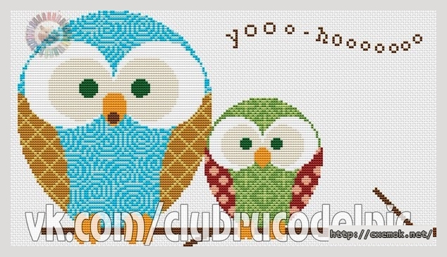 Download embroidery patterns by cross-stitch  - Совы
