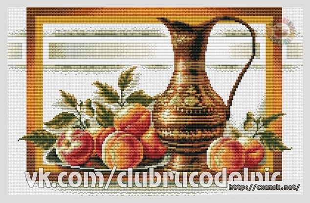 Download embroidery patterns by cross-stitch  - Натюрморт с персиками