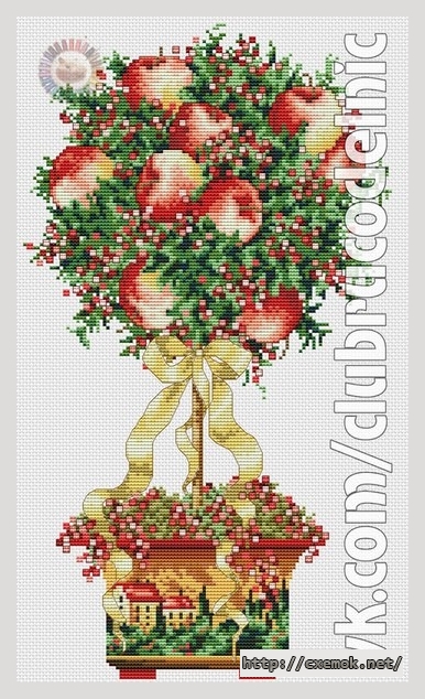 Download embroidery patterns by cross-stitch  - Зимний топиарий