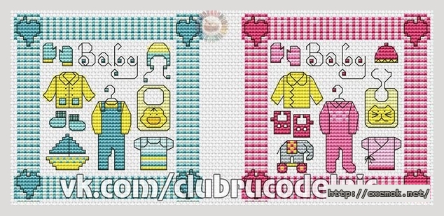 Download embroidery patterns by cross-stitch  - Детки