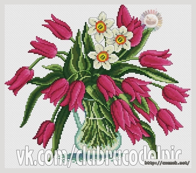 Download embroidery patterns by cross-stitch  - Весенний букет