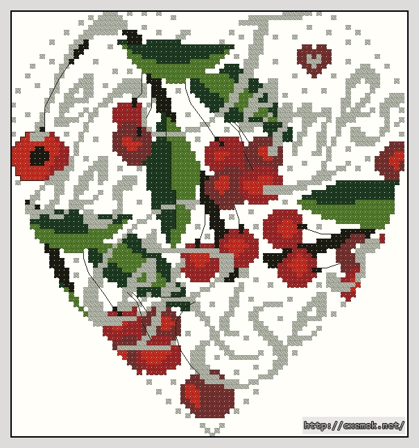 Download embroidery patterns by cross-stitch  - Cerise, author 