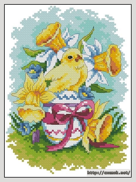 Download embroidery patterns by cross-stitch  - Пасхальная фотография