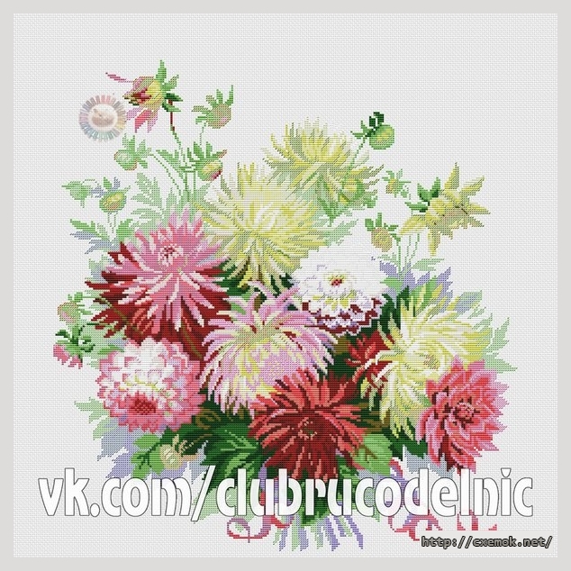 Download embroidery patterns by cross-stitch  - Георгины