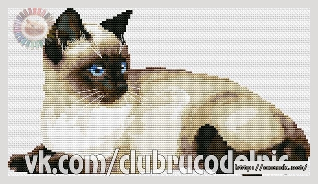 Download embroidery patterns by cross-stitch  - Тайская кошка