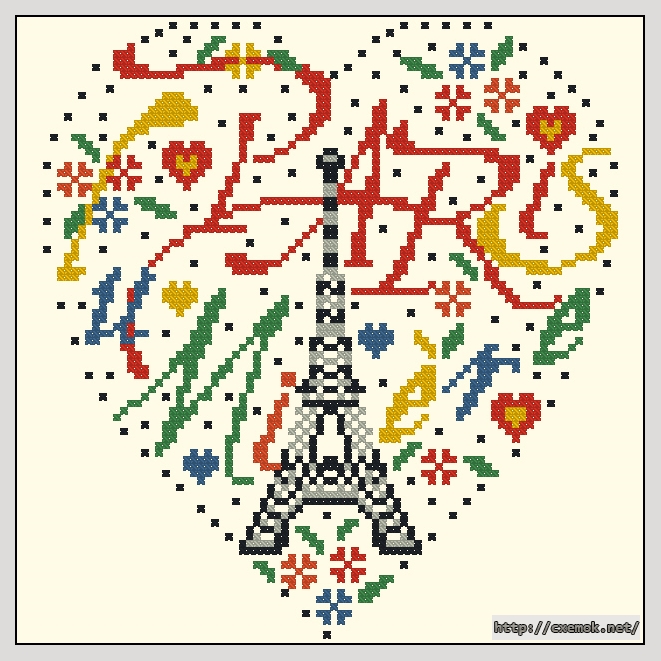 Download embroidery patterns by cross-stitch  - Paris lumiere, author 