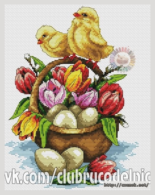 Download embroidery patterns by cross-stitch  - С пасхой