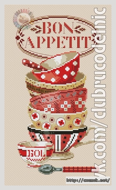 Download embroidery patterns by cross-stitch  - Bon appetit