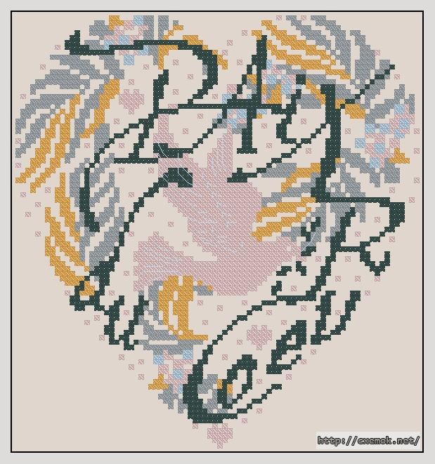 Download embroidery patterns by cross-stitch  - Paix du coeur, author 